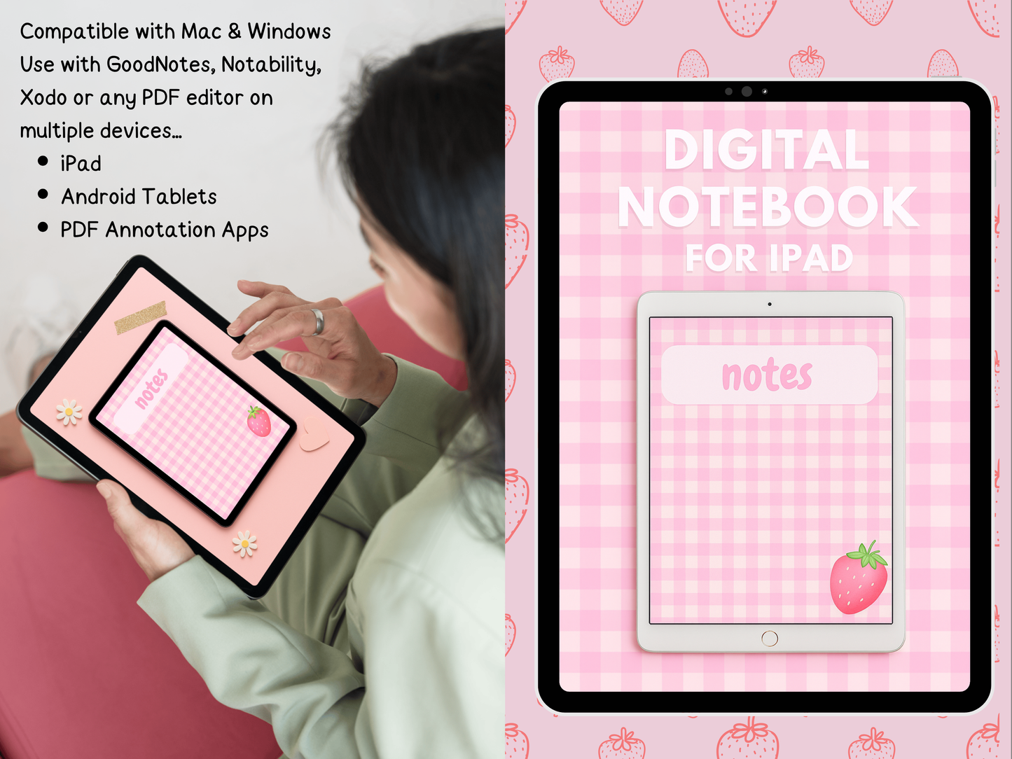 Digital Notebook Strawberry for Ipad (DIGITAL PRODUCT)