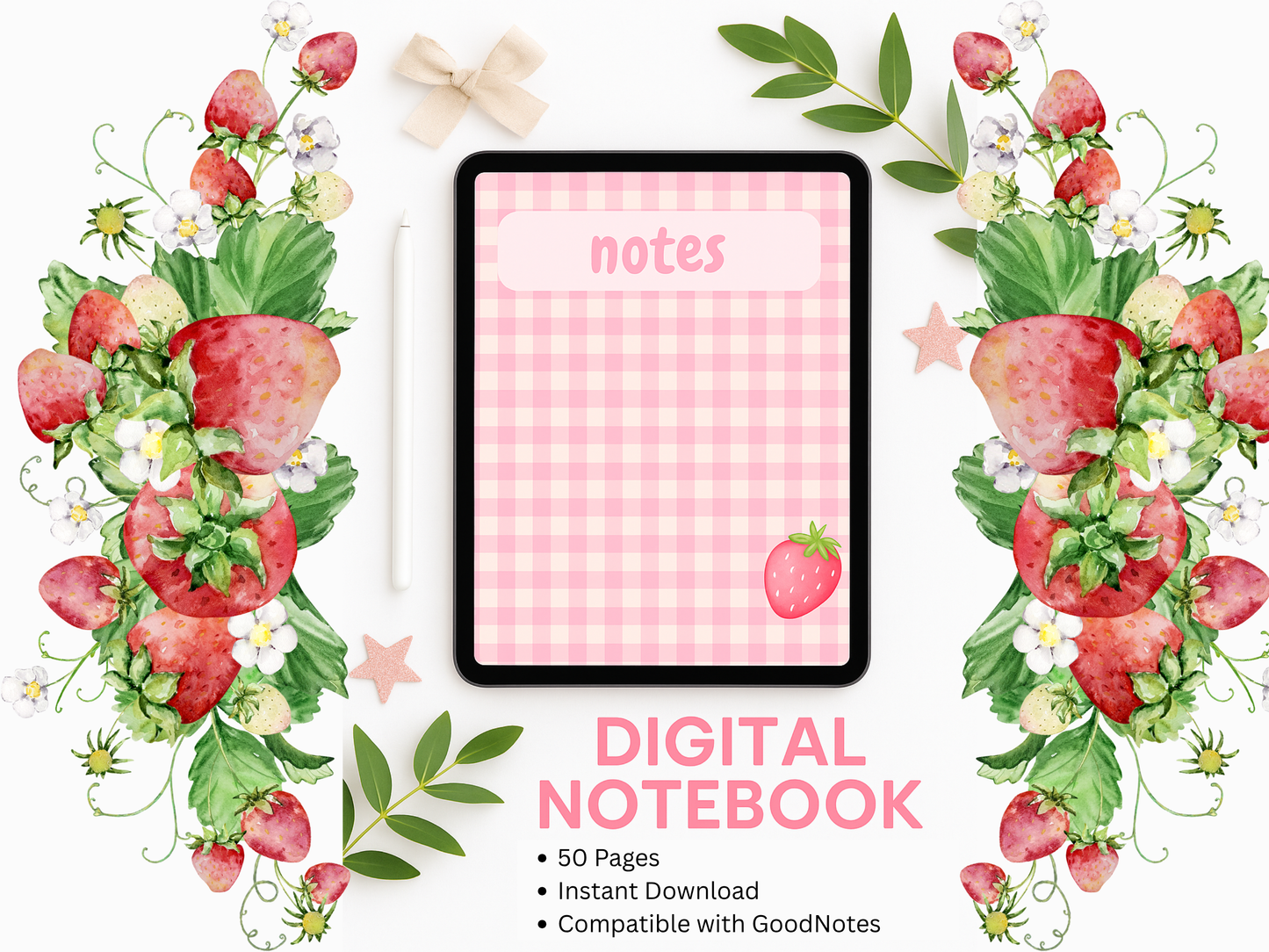 Digital Notebook Strawberry for Ipad (DIGITAL PRODUCT)