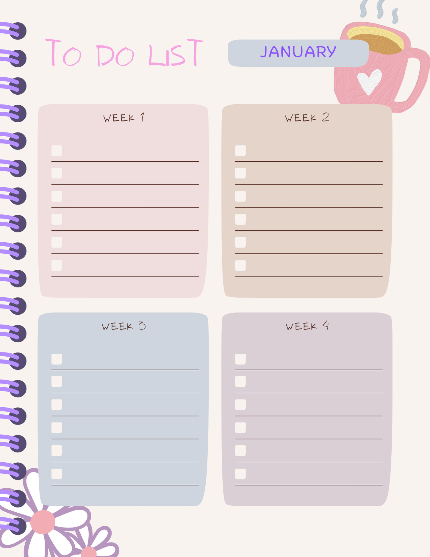 Digital Notebook Planner: Coffee & Lipstick (DIGITAL PRODUCT)