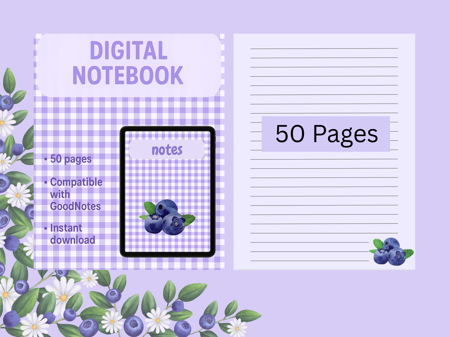 Digital Notebook Blueberry for Ipad (DIGITAL PRODUCT)
