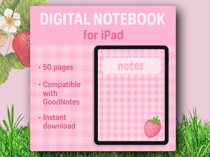 Digital Notebook Strawberry for Ipad (DIGITAL PRODUCT)