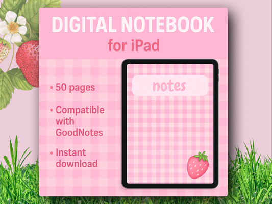 Digital Notebook Strawberry for Ipad (DIGITAL PRODUCT)