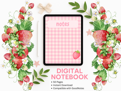Digital Notebook Strawberry for Ipad (DIGITAL PRODUCT)