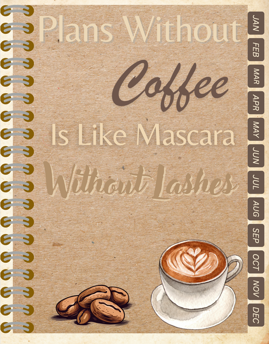 Digital Notebook Planner: Coffee & Lashes (DIGITAL PRODUCT)