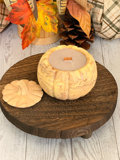 Handmade Pumpkin Jar Candle w/Crackling Woodwick
