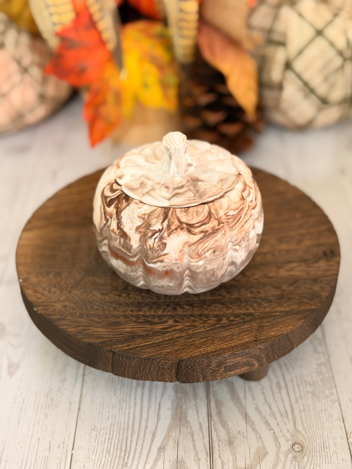 Handmade Pumpkin Jar Candle w/Crackling Woodwick