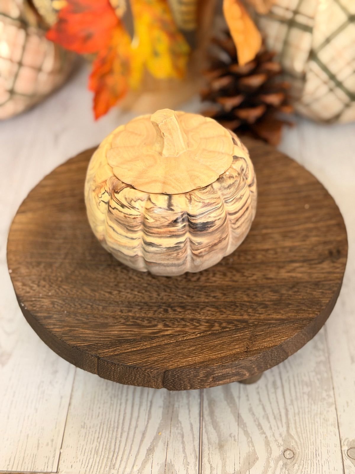 Handmade Pumpkin Jar Candle w/Crackling Woodwick