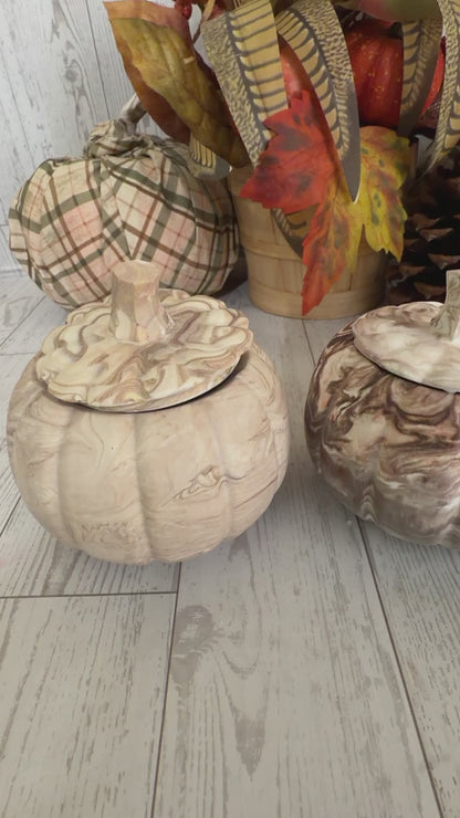 Handmade Pumpkin Jar Candle w/Crackling Woodwick