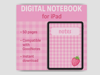 Digital Notebook Strawberry for Ipad (DIGITAL PRODUCT)