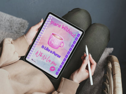 Digital Notebook Planner: Coffee & Lipstick (DIGITAL PRODUCT)